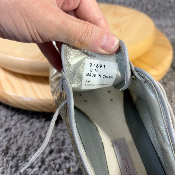 FootJoy Tailored Collection Golf Shoes Womens 8 Leather Croc Print Spikeless - Picture 7 of 8